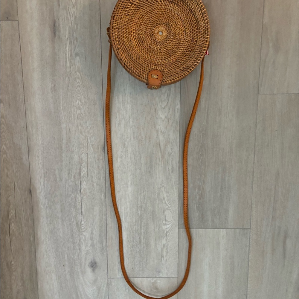 Brown Woven Crossbody Bag